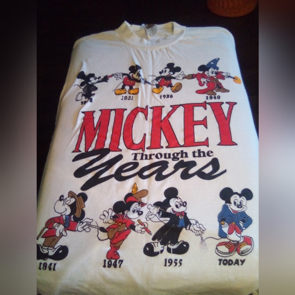 Mickey Mouse Vintage Mickey Through The Years White T-Shirt
